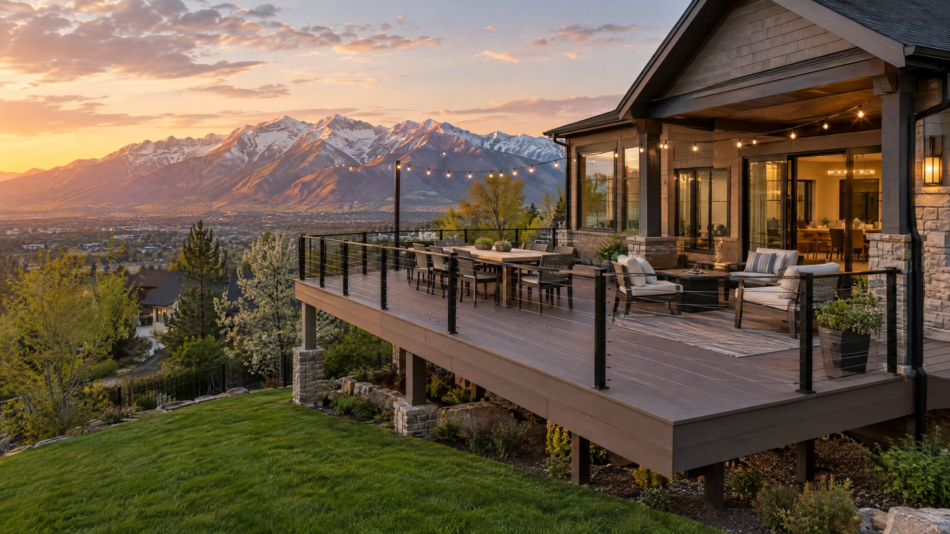 Composite deck with mountain views in Salt Lake City, Utah